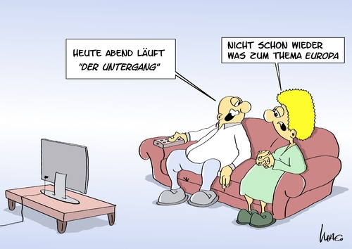 Cartoon: EuropaTV (medium) by Marcus Gottfried tagged europa,fernseher,tv,sendung,der,untergang,programm,krise,bankenkrise,bank,währung,langeweile,esm,esfs,rettungsschirm,griechenland,union,währungsunion,europa,fernseher,tv,sendung,der,untergang,programm,krise,bankenkrise,bank,währung,langeweile,esm,esfs,rettungsschirm,griechenland,union,währungsunion,rechtsruck,populismus,populisten,nazis,nationalisten,bürokratie,brüssel,strassburg,parlament