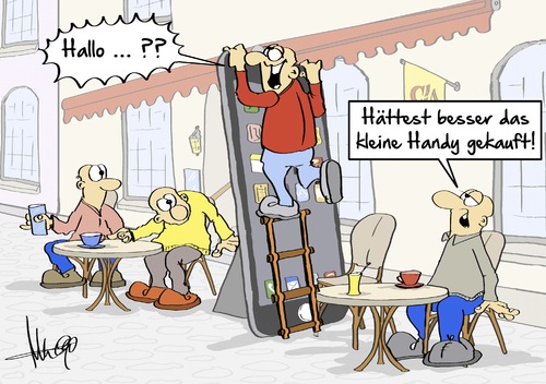 Cartoon: großes Handy (medium) by Marcus Gottfried tagged handy,mobiltelefon,telefon,gross,klein,iphone,ipad,samsung,apple,nokia,eisdiele,telefonieren,größe,marcus,gottfried,cartoon,karikatur,handy,mobiltelefon,telefon,gross,klein,iphone,ipad,samsung,apple,nokia,eisdiele,telefonieren,größe,marcus,gottfried,cartoon,karikatur