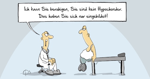 Cartoon: Hypochonder (medium) by Marcus Gottfried tagged arzt,krank,krankheit,hypochonder,einbildung,diagnose,arzt,krank,krankheit,hypochonder,einbildung,diagnose