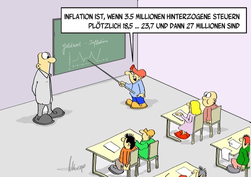 Cartoon: Inflation (medium) by Marcus Gottfried tagged uli,hoeneß,fussball,urteil,steuern,steuerhinterziehung,münchen,richter,gericht,drei,jahre,gefängnis,revision,marcus,gottfried,cartoon,karikatur,achtzehn,siebenundzwanzig,millionen,euro,schwarzgeld,schweiz,hinterzogen,inflation,schule,unterricht,klasse,lehrer,schüler,uli,hoeneß,fussball,urteil,steuern,steuerhinterziehung,münchen,richter,gericht,drei,jahre,gefängnis,revision,marcus,gottfried,cartoon,karikatur,achtzehn,siebenundzwanzig,millionen,euro,schwarzgeld,schweiz,hinterzogen,inflation,schule,unterricht,klasse,lehrer,schüler