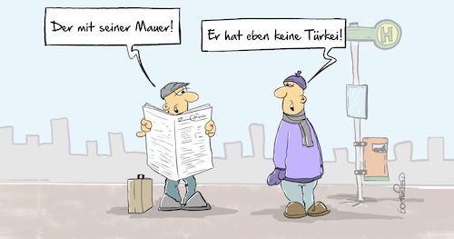 Cartoon: Mauer (medium) by Marcus Gottfried tagged usa,mexiko,mauer,trump,usa,mexiko,mauer,trump