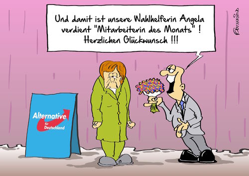 Cartoon: Mitarbeiterin des Monats (medium) by Marcus Gottfried tagged wahl,landtagswahl,bundestagswahlen,mecklenburg,vorpommern,afd,cdu,regierung,wahlhilfe,wahlhelfer,preisverleihung,anerkennung,applaus,opposition,stimmenverlust,gewinn,marcus,gottfried,cartoon,karikatur,wahl,landtagswahl,bundestagswahlen,mecklenburg,vorpommern,afd,cdu,regierung,wahlhilfe,wahlhelfer,preisverleihung,anerkennung,applaus,opposition,stimmenverlust,gewinn,marcus,gottfried,cartoon,karikatur