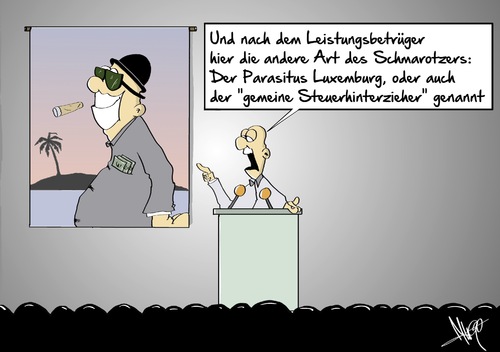 Cartoon: Schmarotzer (medium) by Marcus Gottfried tagged leistungsbetrüger,hartz,schmarotzer,parasit,luxemburg,steuer,steuerhinterziehung,reichtum,armut,gemein,allgemein,durchsuchung,daten,cd,commerzbank,euro,abgaben,steueroase,leistungsbetrüger,hartz,schmarotzer,parasit,luxemburg,steuer,steuerhinterziehung,reichtum,armut,gemein,allgemein,durchsuchung,daten,cd,commerzbank,euro,abgaben,steueroase