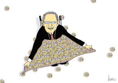 Cartoon: Sternenschäuble (medium) by Marcus Gottfried tagged rekordsteuereinnahmen,steuer,einnahmen,geld,reichtum,staat,staatseinnahmen,finanzen,finanzminister,wolfgang,schäuble,regierung,merkel,amt,euro,währung,stern,sternentaler,märchen,gebrüder,grimm,erzählung