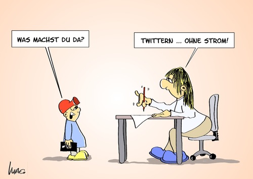 Cartoon: Twitter (medium) by Marcus Gottfried tagged papier,stift,schreiben,frage,mutter,kind,twitter,nachrichten,post,brief,computerzeitalter,computer,twitter,kind,mutter,frage,schreiben,stift,papier,computer,computerzeitalter,brief,post,nachrichten