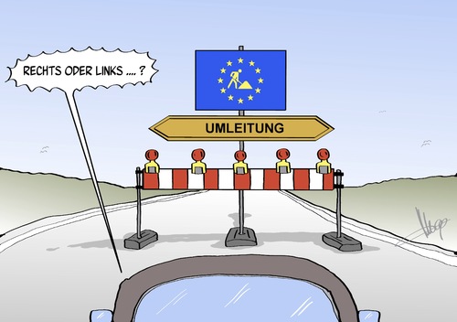 Cartoon: Umleitung (medium) by Marcus Gottfried tagged eu,europa,wahl,parlament,marcus,gottfried,cartoon,karikatur,umleitung,rechts,links,wahlerfolg,niederlage,baustelle,sperrung,eu,europa,wahl,parlament,marcus,gottfried,cartoon,karikatur,umleitung,rechts,links,wahlerfolg,niederlage,baustelle,sperrung