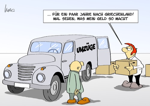 Cartoon: Umzug (medium) by Marcus Gottfried tagged griechenland,umzug,krise,europa,geld,geldtransfer,transfer,euro,bank,bankenkrise,südeuropa,pigs,wagen,umzugswagen,kiste,umzugskarton,karton,folgen,eurorettung,währung,union,griechenland,umzug,krise,europa,geld,geldtransfer,transfer,euro,bank,bankenkrise,südeuropa,pigs,wagen,umzugswagen,kiste,umzugskarton,karton,eurorettung,währung,union,geldanlage,zinsen,schulden,verschuldung,staatsschulden