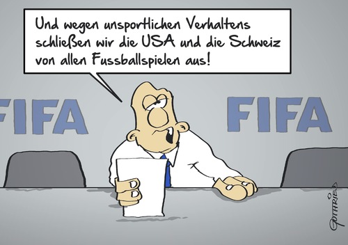 Cartoon: unsportlich (medium) by Marcus Gottfried tagged fifa,fussball,fußball,wm,kater,exekutivkomitee,joseph,blatter,funktionär,usa,schweiz,festnahme,auslieferung,bestechung,korruption,unsportlich,ausschluss,spiel,freude,familie,marcus,gottfried,cartoon,karikatur,fifa,fussball,fußball,wm,kater,exekutivkomitee,joseph,blatter,funktionär,usa,schweiz,festnahme,auslieferung,bestechung,korruption,unsportlich,ausschluss,spiel,freude,familie,marcus,gottfried,cartoon,karikatur