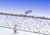 Cartoon: Grenzschnee (small) by Marcus Gottfried tagged grenze,schnee,flüchtling,flucht,asyl,winter,winterzeit,frost,kälte,armut,kleidung,frieren,unterkunft,wand,stacheldraht,draht,sperre,ausschluss,abweisung,eu,sicherheit,marcus,gottfried,cartoon,karikatur