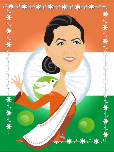 Cartoon: Sonia Gandhi (medium) by Nicoleta Ionescu tagged sonia,gandhi