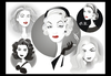 Cartoon: Golden Age Glamour Collage (small) by Nicoleta Ionescu tagged ava gardner catherine deneuve marlene dietrich veronica lake grace kelly golden age glamour hollywood movie act actress beauty