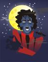Cartoon: Thriller - Michael Jackson (small) by Nicoleta Ionescu tagged michael,jackson,thriller,moon,dark,scarry