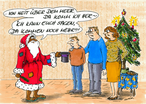 Cartoon: ...da kommen noch mehr (medium) by marka tagged probleme,politik,weihnachten
