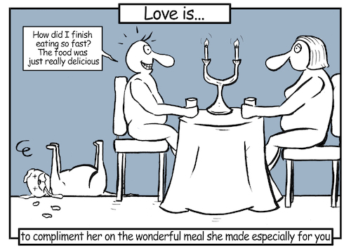 Cartoon: Love is... 2 (medium) by matan_kohn tagged love,relationship,funny,dog,dogs,men,women,talk,loveis,caricature,com,loving,cool