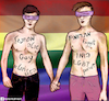 Cartoon: Gay Rights (small) by matan_kohn tagged gay,pride,love,pink,homosexual,rights,men