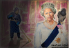 Cartoon: Her majesty (small) by matan_kohn tagged her majesty the queen england blackbird matan kohn cleaning lady buckingham palace funny cricature