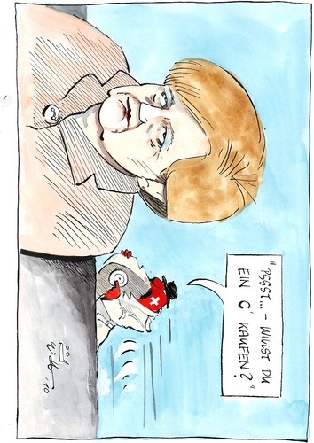 Cartoon: Steuerhinterziehung (medium) by kuefen tagged tax,steuerhinterziehung,schweiz,bundeskanzlerin,steuerhinterziehung,bundeskanzlerin,schweiz,angela merkel,angela,merkel