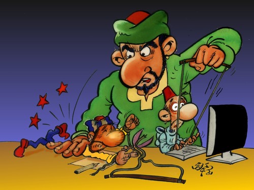 Cartoon: LIBERTAT DE EXPRESION (medium) by SOLER tagged khalid,gueddar,chiste,censura