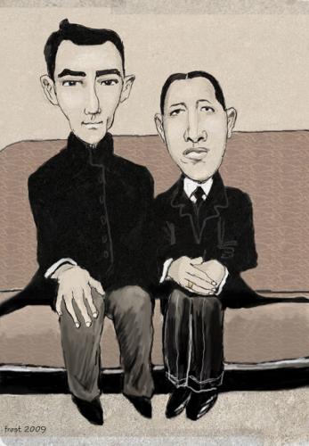 Cartoon: Ravel and Stravinsky (medium) by frostyhut tagged ravel,stravinsky,music,classical,composers,classicalmusic