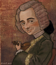 Cartoon: Jean-Jacques de Mondonville (small) by frostyhut tagged baroque composer french male wig violin