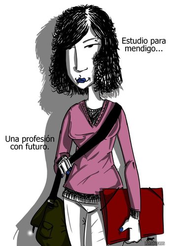 Cartoon: Educando Para El Futuro (medium) by LaRataGris tagged laratagris,educacion,paro,trabajo