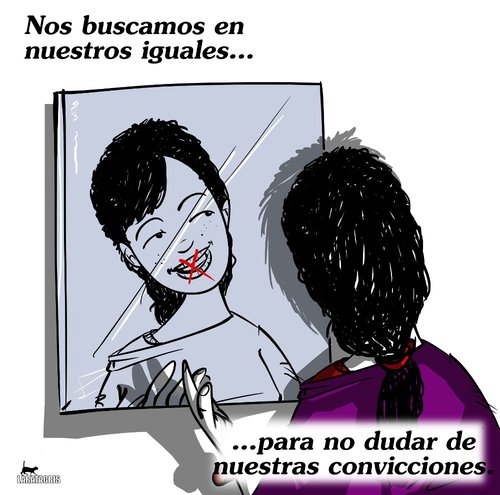 Cartoon: yo y mi mejor amiga (medium) by LaRataGris tagged iguales