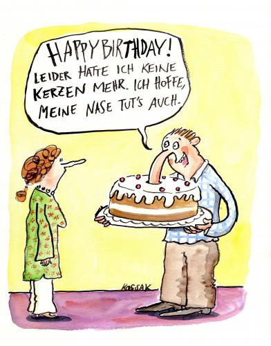 Cartoon: Happy Birthday (medium) by Kossak tagged birthday,geburtstag,nase,nose,cake,torte,kerzen,candles,geburtstagstorte,geburtstag,nase,torte,kerzen,geburtstagstorte,geschenk,kerze,alternative