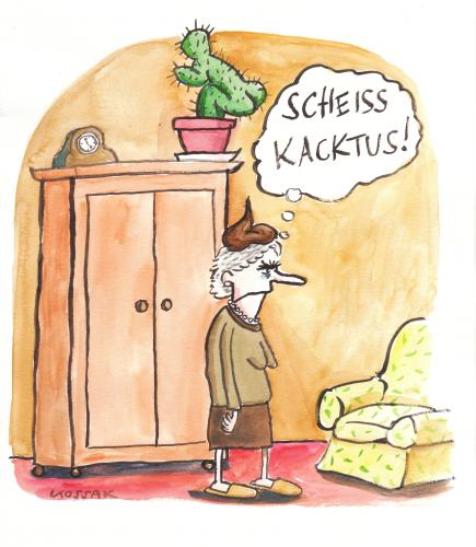 Cartoon: Scheiss Kacktus (medium) by Kossak tagged kacktus,cactus,home,shit,scheisse,kacke,topfpflanze,bizarr,bizarre,plfanzen,pflanze,kot,kaktus,kakteen