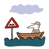 Cartoon: Achtung Wellen! (small) by Kossak tagged wasser,water,wellen,waves,flut,flood,sign,klima,klimawandel,klimakatastrophe,verkehrszeichen,boot,wetter,weather,environment,umwelt,katastrophe