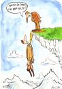 Cartoon: Durchhalten (small) by Kossak tagged krawatte,tie,berg,berge,mountains,hilfe,help,suit,hang,on,gebirge,helfer