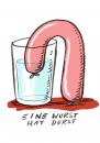Cartoon: eine wurst hat durst (small) by Kossak tagged wurst,saussage,durst,thirsty,water,wasser,drink,trinken