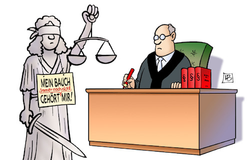 Cartoon: Abtreibungsgesetze (medium) by Harm Bengen tagged bauch,prozess,gericht,justitia,richter,abtreibung,schwangerschaftsabbruch,218,219a,harm,bengen,cartoon,karikatur,bauch,prozess,gericht,justitia,richter,abtreibung,schwangerschaftsabbruch,218,219a,harm,bengen,cartoon,karikatur