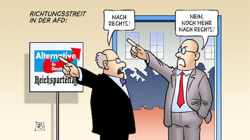 Cartoon: AfD-Kurs (medium) by Harm Bengen tagged afd,kurs,richtungsstreit,rechts,rechtsextrem,rechtsradikal,parteitag,harm,bengen,cartoon,karikatur,afd,kurs,richtungsstreit,rechts,rechtsextrem,rechtsradikal,parteitag,harm,bengen,cartoon,karikatur