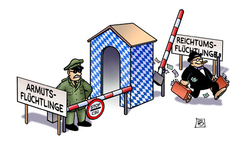 Cartoon: Armutsflüchtlinge (medium) by Harm Bengen tagged armutsflüchtlinge,reichtumsflüchtlinge,armut,reichtum,auslaenderhass,auslaenderfeindlichkeit,xenophobie,steuerhinterziehung,stop,csu,harm,bengen,cartoon,karikatur,armutsflüchtlinge,reichtumsflüchtlinge,armut,reichtum,auslaenderhass,auslaenderfeindlichkeit,xenophobie,steuerhinterziehung,stop,csu,harm,bengen,cartoon,karikatur