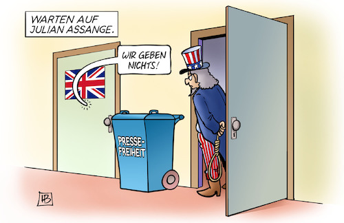 Cartoon: Assange-Auslieferung (medium) by Harm Bengen tagged usa,uncle,sam,galgenstrick,strafe,gericht,auslieferung,wikileaks,gb,uk,assange,pressefreiheit,harm,bengen,cartoon,karikatur,usa,uncle,sam,galgenstrick,strafe,gericht,auslieferung,wikileaks,gb,uk,assange,pressefreiheit,harm,bengen,cartoon,karikatur