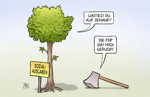 Cartoon: Axt am Sozialstaat (medium) by Harm Bengen tagged fdp,gebucht,axt,sozialausgaben,sozialleistungen,sozialstaat,baum,kürzungen,haushalt,einsparungen,harm,bengen,cartoon,karikatur,fdp,gebucht,axt,sozialausgaben,sozialleistungen,sozialstaat,baum,kürzungen,haushalt,einsparungen,harm,bengen,cartoon,karikatur