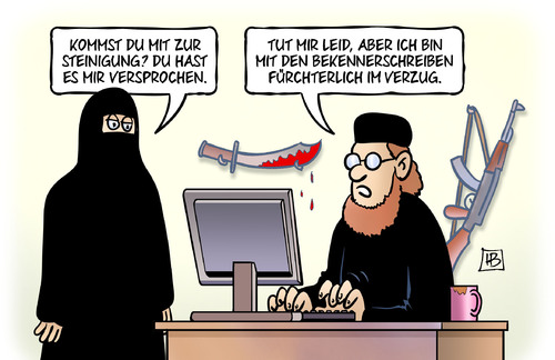 Cartoon: Bekenner (medium) by Harm Bengen tagged steinigung,bekennerschreiben,is,islamisten,verzug,arbeit,computer,terror,amoklauf,islamistischer,hintergrund,münchen,ansbach,harm,bengen,cartoon,karikatur,steinigung,bekennerschreiben,is,islamisten,verzug,arbeit,computer,terror,amoklauf,islamistischer,hintergrund,münchen,ansbach,harm,bengen,cartoon,karikatur