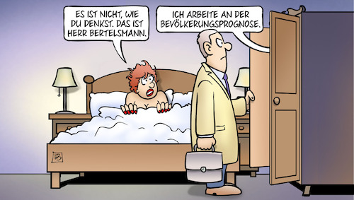 Cartoon: Bertelsmann-Bevölkerungsprognose (medium) by Harm Bengen tagged bertelsmann,bevölkerungsprognose,bett,ehebett,eifersucht,seitensprung,schrank,liebhaber,ehemann,ehefrau,liebe,harm,bengen,cartoon,karikatur,bertelsmann,bevölkerungsprognose,bett,ehebett,eifersucht,seitensprung,schrank,liebhaber,ehemann,ehefrau,liebe,sex,harm,bengen,cartoon,karikatur