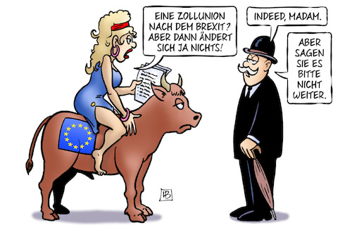 Cartoon: Brexit und Zollunion (medium) by Harm Bengen tagged brexit,zollunion,europa,stier,gb,uk,harm,bengen,cartoon,karikatur,brexit,zollunion,europa,stier,gb,uk,harm,bengen,cartoon,karikatur