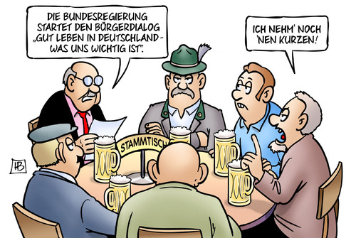 Cartoon: Bürger-Dialog (medium) by Harm Bengen tagged bundesregierung,bürgerdialog,deutschland,wichtig,bier,kurzen,stammtisch,merkel,gabriel,harm,bengen,cartoon,karikatur,bundesregierung,bürgerdialog,deutschland,wichtig,bier,kurzen,stammtisch,merkel,gabriel,harm,bengen,cartoon,karikatur