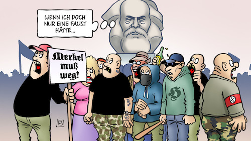 Cartoon: Chemnitz-Faust (medium) by Harm Bengen tagged marx,monument,denkmal,faust,chemnitz,mob,mord,demonstrationen,nazis,rechtsextremismus,hetzjagd,ausländer,flüchtlinge,harm,bengen,cartoon,karikatur,marx,monument,denkmal,faust,chemnitz,mob,mord,demonstrationen,nazis,rechtsextremismus,hetzjagd,ausländer,flüchtlinge,harm,bengen,cartoon,karikatur