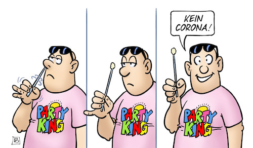 Cartoon: Corona-Selbsttest (medium) by Harm Bengen tagged corona,test,urlauber,wattestaebchen,nase,partyking,harm,bengen,cartoon,karikatur,corona,test,urlauber,wattestaebchen,nase,partyking,harm,bengen,cartoon,karikatur