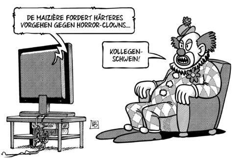 De Maiziere und Horror-Clowns De Maiziere und Horror-Clowns