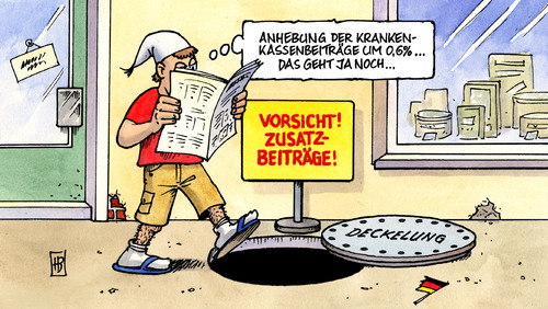 Cartoon: Deckelung (medium) by Harm Bengen tagged deckelung,gesundheitsreform,minister,rösler,krankenversicherung,beitrag,beiträge,zusatzbeiträge,anhebung,erhöhung,falle,zusatzbeiträge,beiträge,beitrag,krankenversicherung,rösler,minister,gesundheitsreform,anhebung,erhöhung,falle,gesundheit