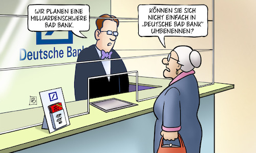 Cartoon: Deutsche Bad Bank (medium) by Harm Bengen tagged deutsche,bad,bank,umbenennen,faule,kredite,susemil,harm,bengen,cartoon,karikatur,deutsche,bad,bank,umbenennen,faule,kredite,susemil,harm,bengen,cartoon,karikatur