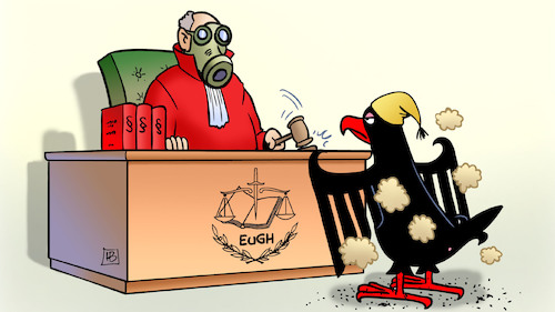 Cartoon: Dicke Luft vorm EuGH (medium) by Harm Bengen tagged dicke,schlechte,luft,eugh,stickoxide,dreck,europäischer,gerichtshof,bundesadler,adler,deutschland,verurteilt,richter,harm,bengen,cartoon,karikatur,dicke,schlechte,luft,eugh,stickoxide,dreck,europäischer,gerichtshof,bundesadler,adler,deutschland,verurteilt,richter,harm,bengen,cartoon,karikatur