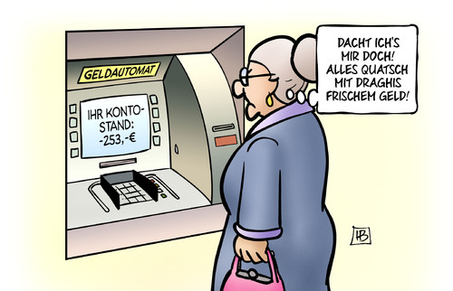 Cartoon: Draghis Geld (medium) by Harm Bengen tagged karikatur,cartoon,bengen,harm,susemil,armut,deflation,inflation,staatsanleihen,ankauf,geflutet,märkte,europa,ezb,markt,konto,geld,frisches,draghi,geldautomat,geldautomat,draghi,frisches,geld,konto,markt,ezb,europa,märkte,geflutet,ankauf,staatsanleihen,inflation,deflation,armut,susemil,harm,bengen,cartoon,karikatur