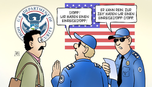 Cartoon: Einreisestopp-Stopp (medium) by Harm Bengen tagged islam,rassismus,grenze,kontrolle,bundesrichter,einreisestopp,einreiseverbot,merkel,reinlassen,trump,harm,bengen,cartoon,karikatur,islam,rassismus,grenze,kontrolle,bundesrichter,einreisestopp,einreiseverbot,merkel,reinlassen,trump,harm,bengen,cartoon,karikatur