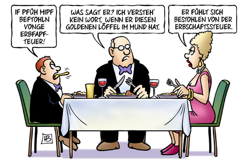 Cartoon: Erbschaftssteuer (medium) by Harm Bengen tagged bverfg,erbschaftssteuer,gerechtigkeit,erbschaft,steuervorteile,grundgesetz,kapital,kapitalist,kind,sohn,nuscheln,sprechen,goldener,loeffel,mund,harm,bengen,cartoon,karikatur,erbschaftssteuer,bverfg,gerechtigkeit,erbschaft,steuervorteile,grundgesetz,kapital,kapitalist,kind,sohn,nuscheln,sprechen,goldener,loeffel,mund,harm,bengen,cartoon,karikatur