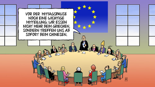 Cartoon: Essen beim Chinesen (medium) by Harm Bengen tagged essen,china,chinesen,griechen,griechenland,gipfel,merkel,sarkozy,deutschland,frankreich,ezb,banken,hebel,rettungsschirm,efsf,eu,euro,eurokrise,finanzminister,schirm,kredithebel,kredit,schulden,aufstockung,schuldenkrise,krise,anleihen,stabilisierung,essen,china,chinesen,griechenland,griechen,gipfel,merkel,sarkozy,deutschland,frankreich,ezb,banken,rettungsschirm,efsf,eu,eurokrise,hebel